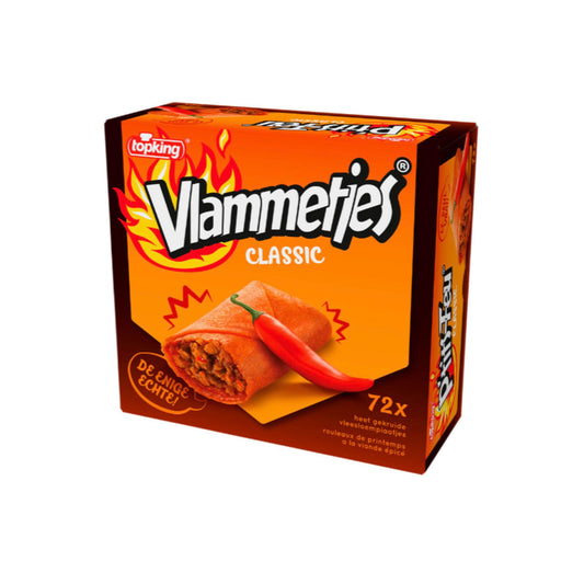 Vlammetjes Spicy Meat Spring Rolls - 72x18g - Authentic Dutch Snack - Perfect Starter Or Party Bite! - Image 1