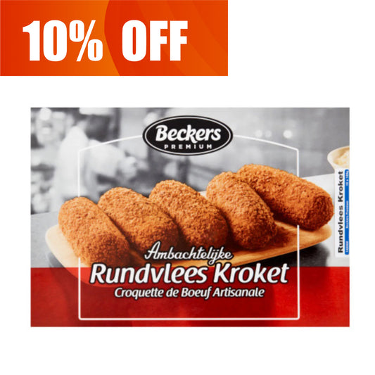 Premium Beckers Artisan Beef Croquettes - 18x100g - Perfect for Snacking or Sharing - Dutch Food